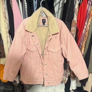 GAP Kids Pink Sherpa-Lined Jean Jacket